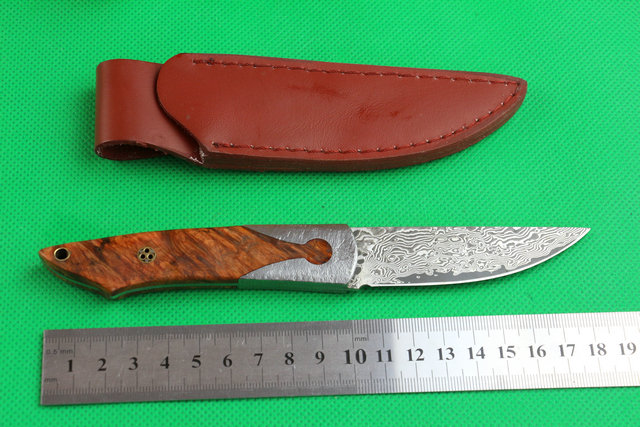 Small red shadow Nordic straight knife UD402104